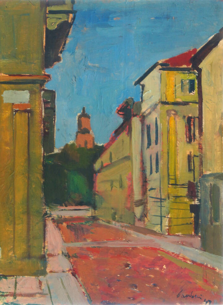 ENRICO PAULUCCI - 'Torino, scorcio col Monte dei Cappuccini' 1947