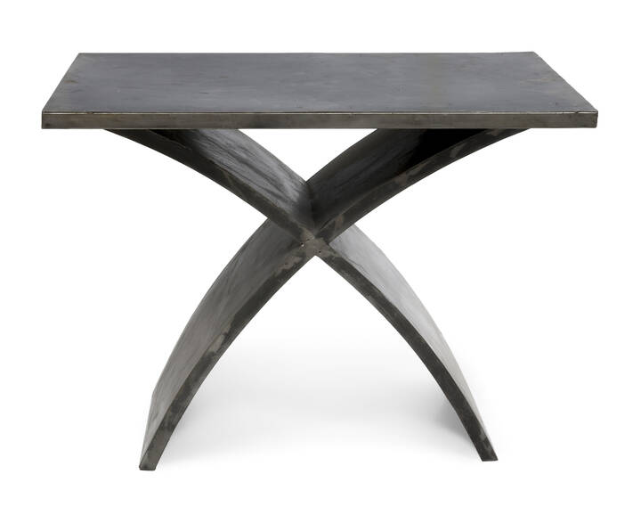 WILLY RIZZO, attribuito - Console in lamiera piegata e saldata.