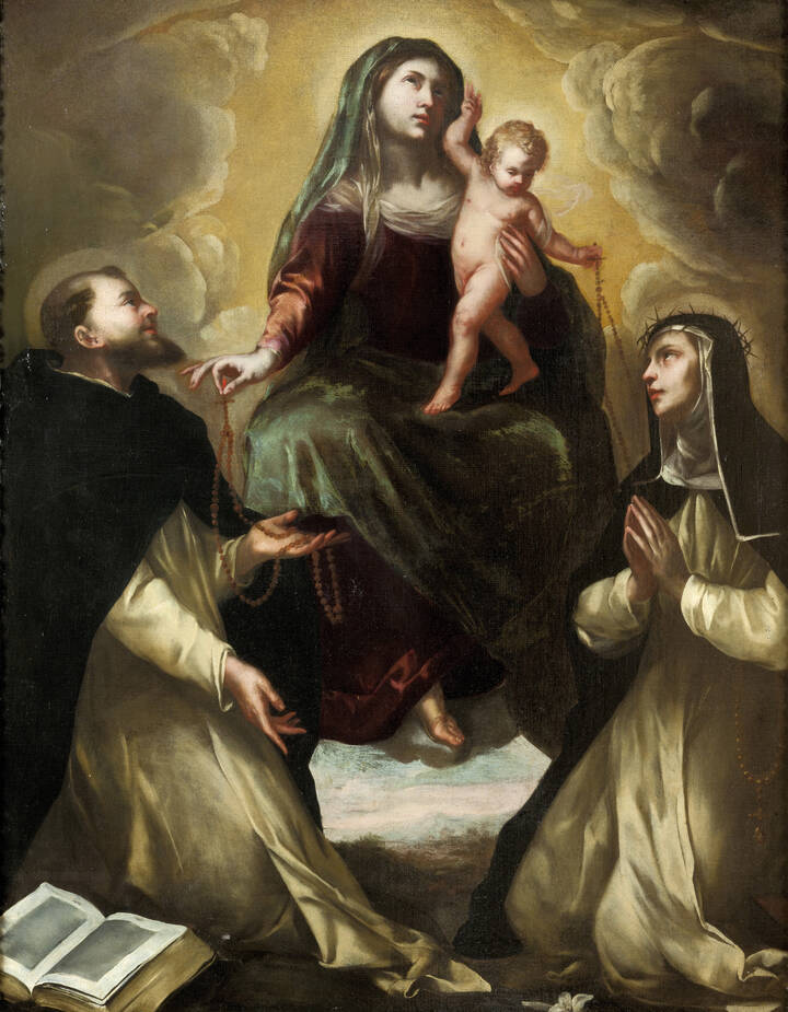 GARGIULO DOMENICO detto MICCO SPADARO (Ambito di) -  'Madonna con Bambino, San Domenico e Santa Caterina' <br>