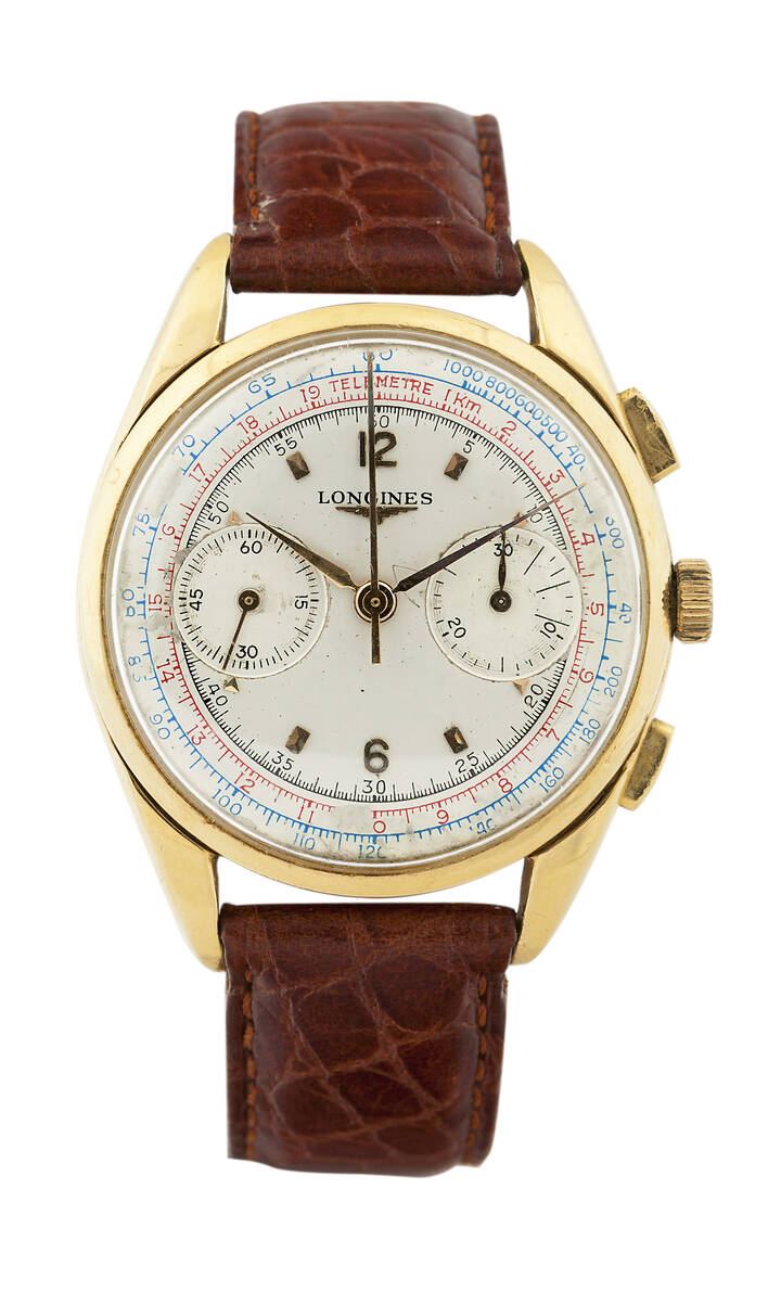 LONGINES - Cronografo a due contatori, Mod. '30 CH', ref. 6595, anni '50