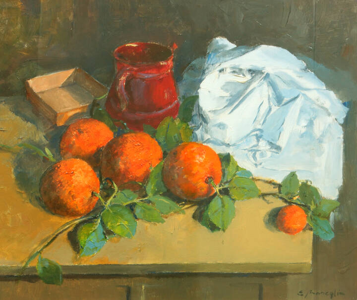 EDMONDO MANEGLIA - 'Natura morta con arance'