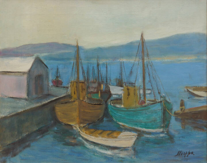 LEONARDO STROPPA - 'Barche nel porticciolo'