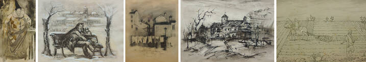 AUTORI VARI - Lotto di cinque disegni: