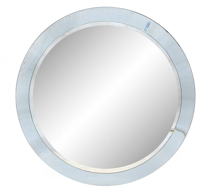 CRISTAL ART - Specchiera in vetro colorato curvato e molato.