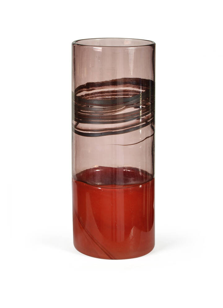 THOMAS STEARNS - Vaso in vetro a incalmo leggermente iridato 