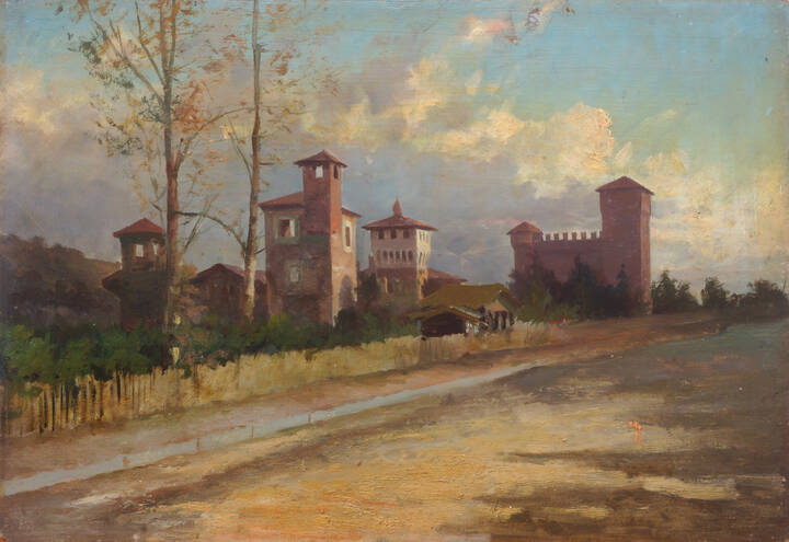 GIUSEPPE FALCHETTI - 'Torino - Il borgo medievale' 1885 circa