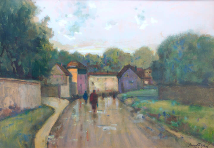 VENANZIO ZOLLA - 'Località nei pressi di Barbizon tra Parigi <br>e Fontainebleau'