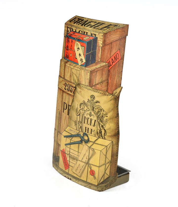 PIERO FORNASETTI - Portaombrelli  in metallo con decoro a serigrafia. 