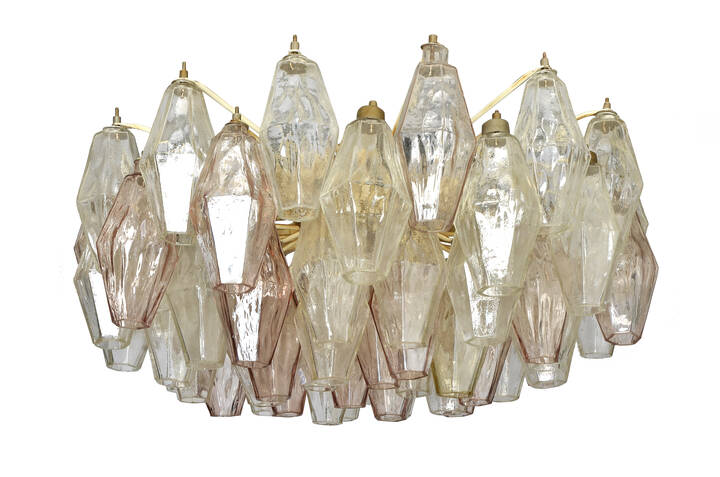 VENINI - Lampadario della serie poliedri in vetro soffiato