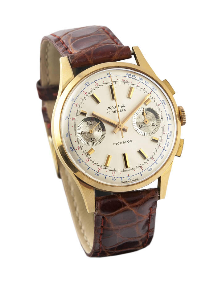 AVIA - Cronografo Mod. 'Capsulet' a due contatori, anni '60