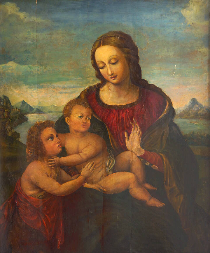 PITTORE ANONIMO - 'Madonna con Bambino e San Giovannino'