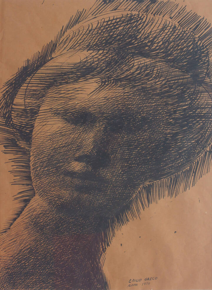 EMILIO GRECO - 'Testa femminile' Roma 1954