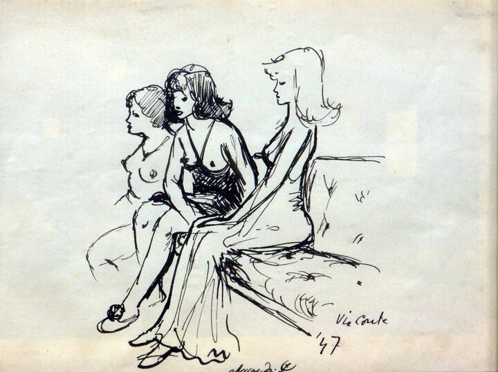 LORENZO ALESSANDRI - 'Interno di bordello (in via Conte Verde a Torino)' 1947