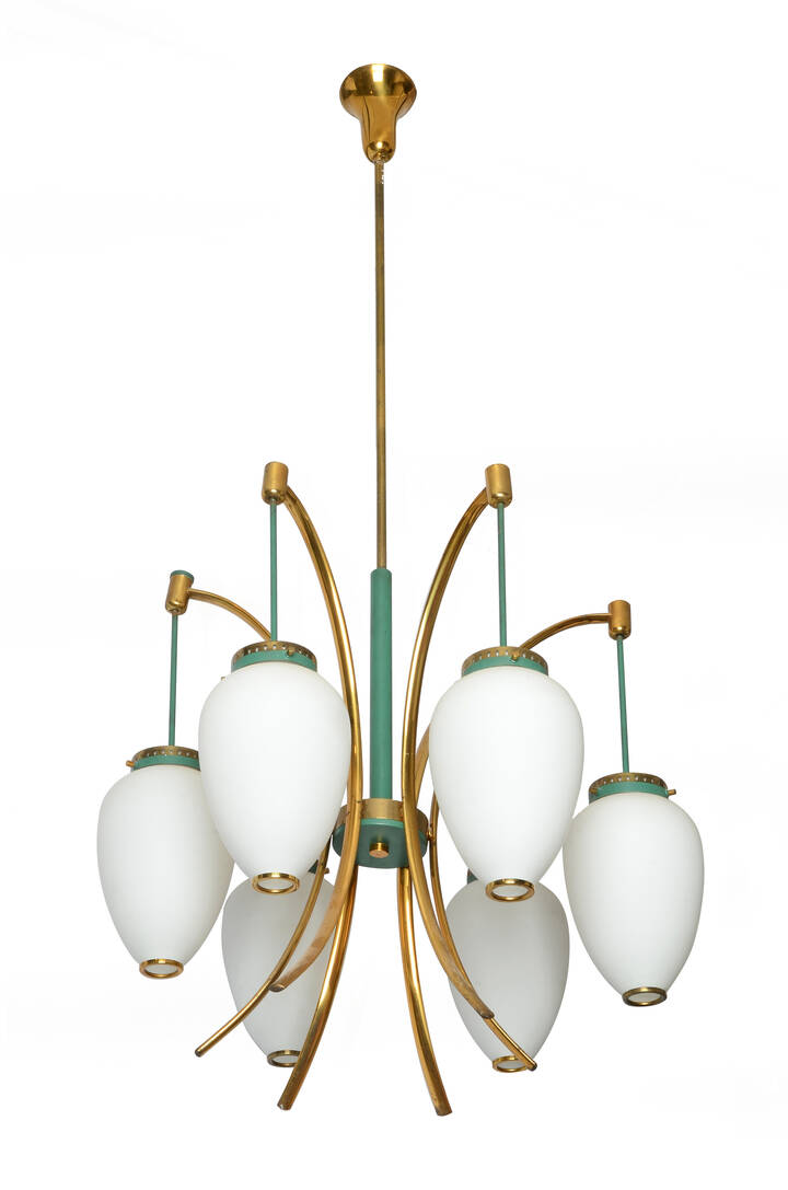 STILNOVO - Lampada con struttura  in ottone e diffusore in vetro