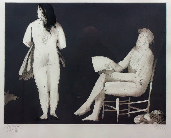 GIACOMO MANZU' - 'Due figure'