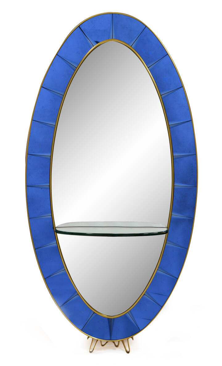 CRISTAL ART - Grande specchiera in cristallo molato e colorato