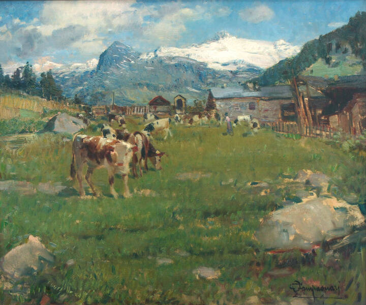 OTTORINO CAMPAGNARI - 'Pascolo in Val d'Ayas'