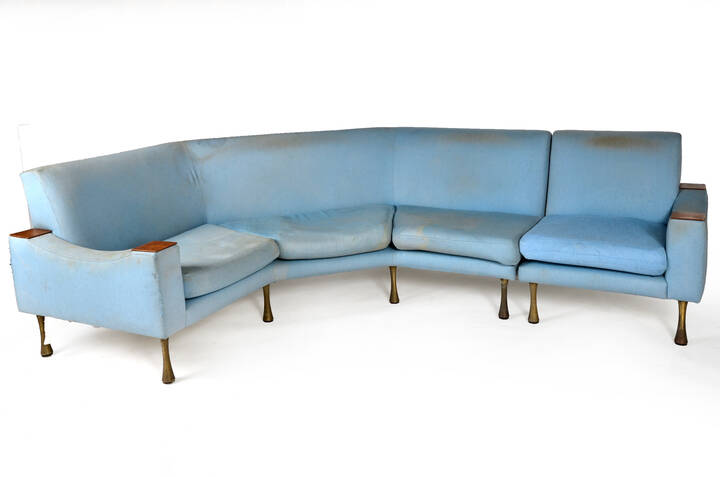 ELAM - Grande divano curvo componibile, in tessuto