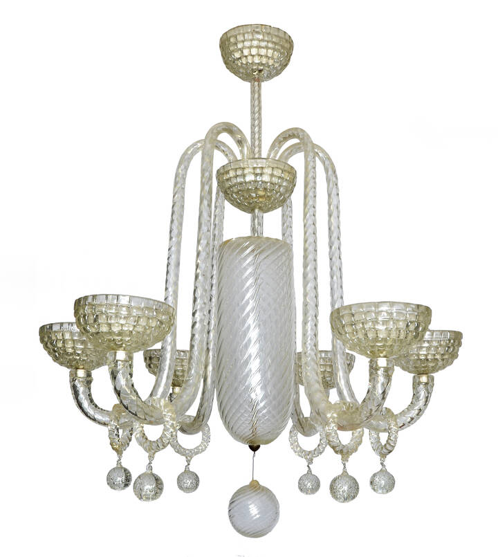 SEGUSO - Lampadario a sei luci in vetro di Murano