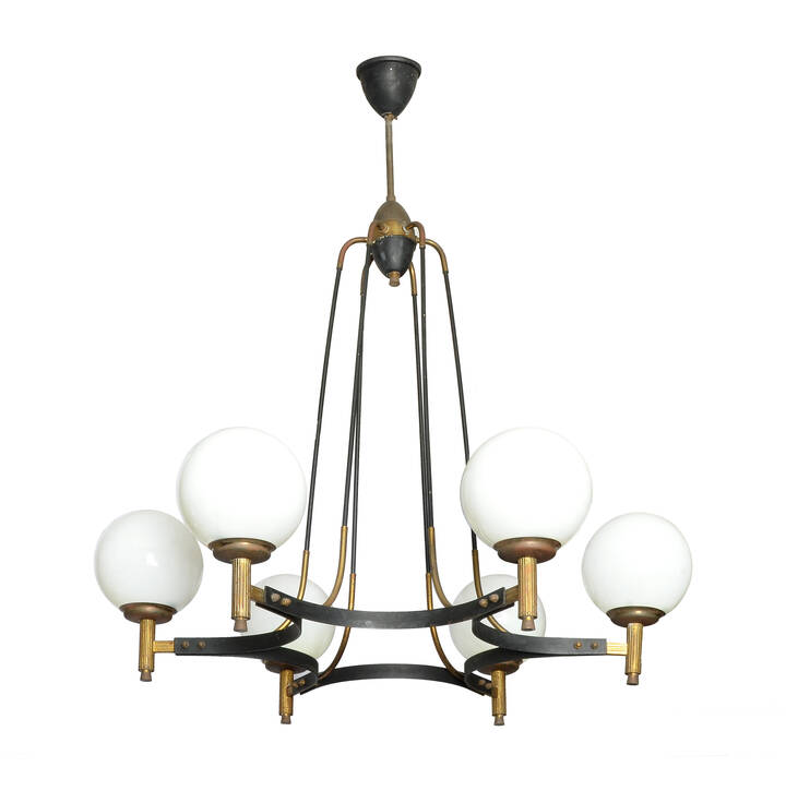 STILNOVO - Lampadario a sei luci , con struttura in metallo 