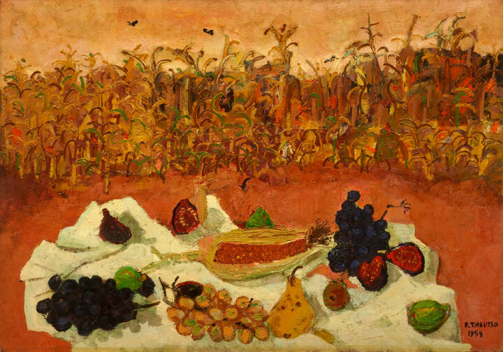 FRANCESCO TABUSSO - 'Frutta in un campo' 1959