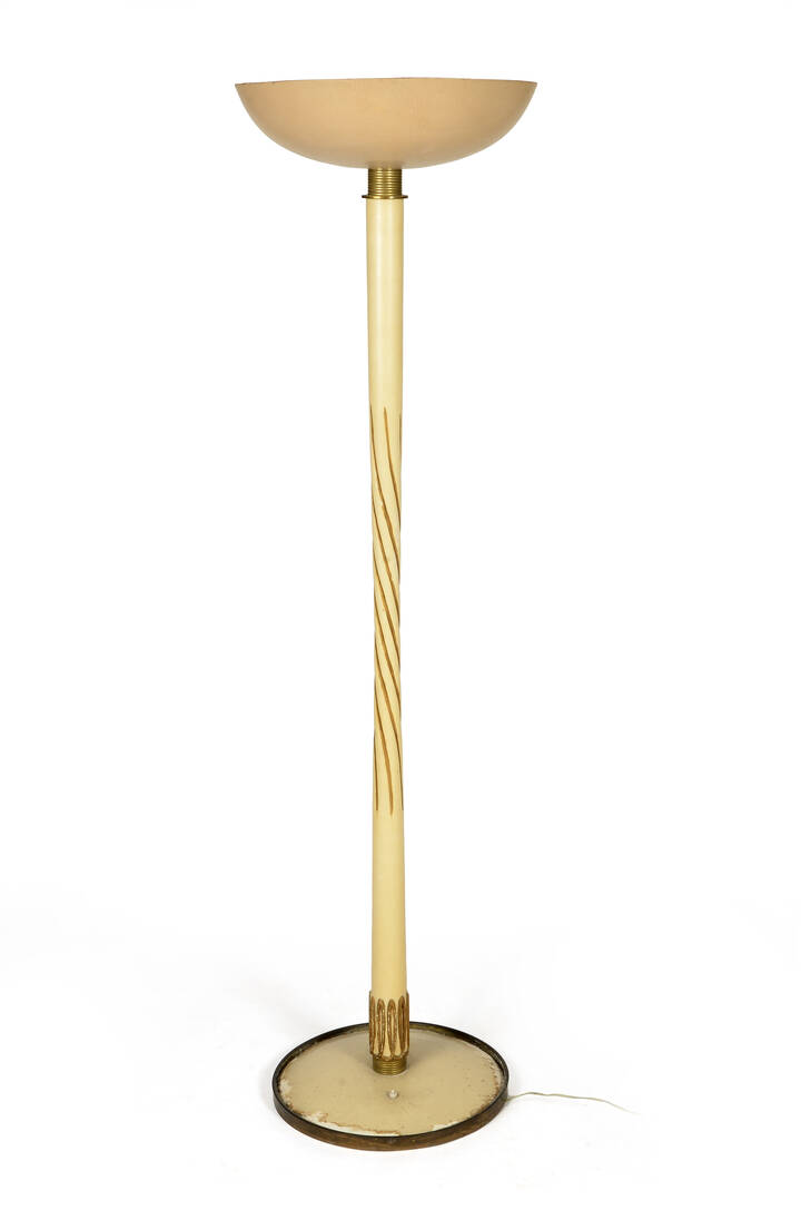 OSVALDO BORSANI - Piantana con fusto in lengo laccato, ottone e