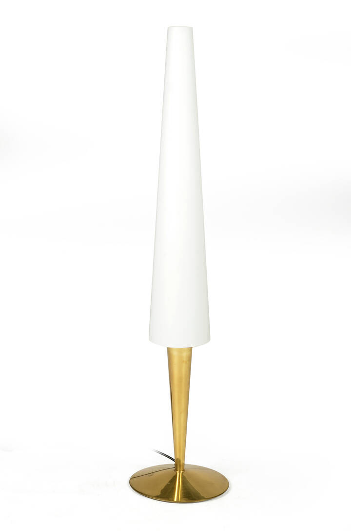 PRODUZIONE ITALIANA - Lampada da tavolo in ottone lucidato,