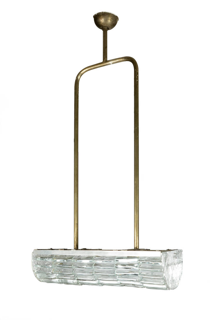 CARLO SCARPA - Lampada a sospensione con struttura in ottone