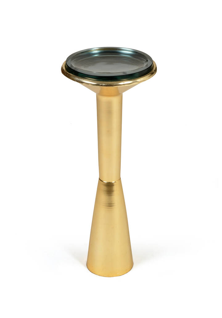 PRODUZIONE ITALIANA - Posacenere in metallo verniciato e cristallo molato.