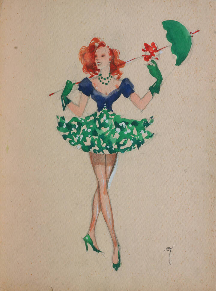 GOLIA (Eugenio Colmo) - 'Figura femminile con ombrellino'