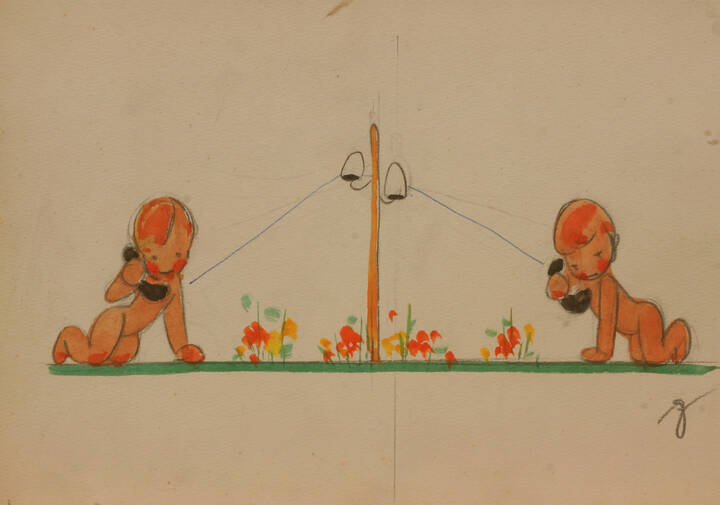 GOLIA (Eugenio Colmo) - 'Bozzetti delle bambole anni '940'