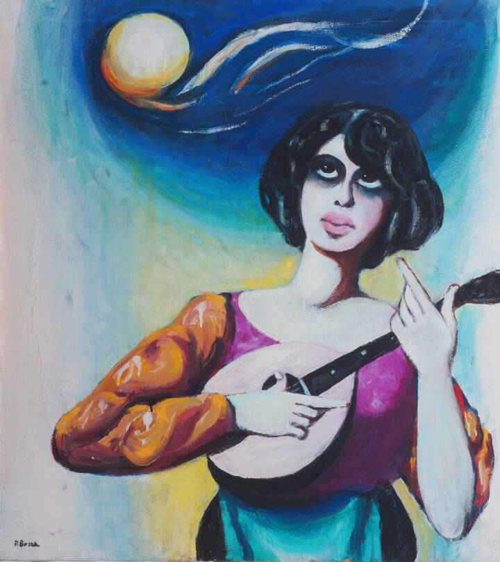 POMPEO BORRA - 'Donna con mandolino'