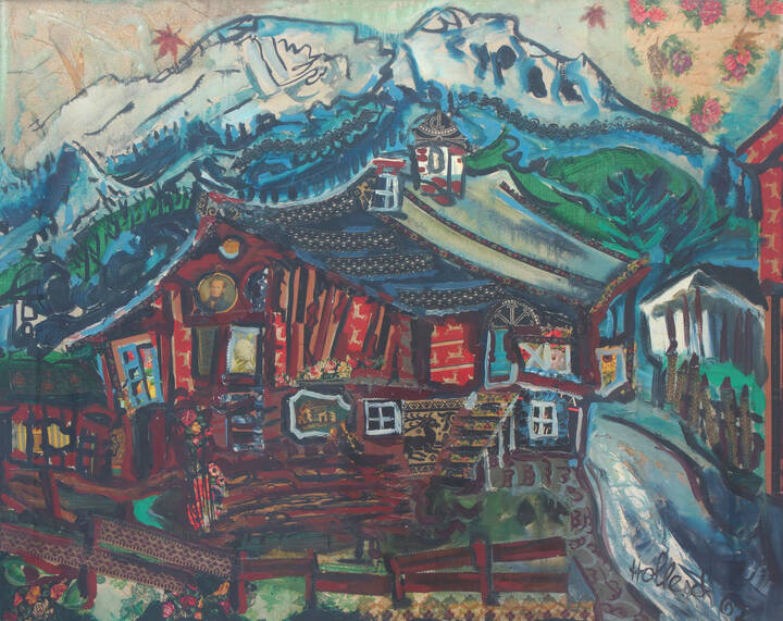 CARLO HOLLESCH - 'Cortina - Tabià e Monte Cristallo' 1962