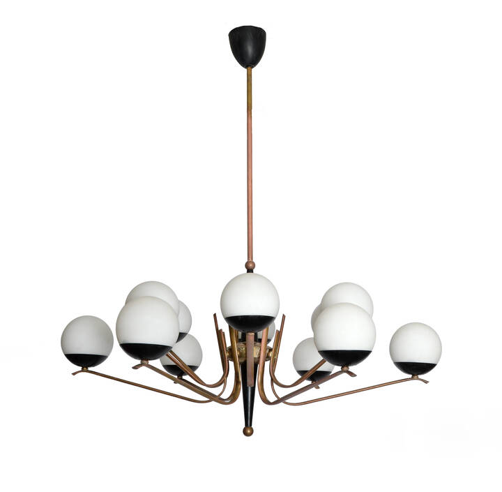 STILNOVO - Lampada a sospensione in ottone lucidato,