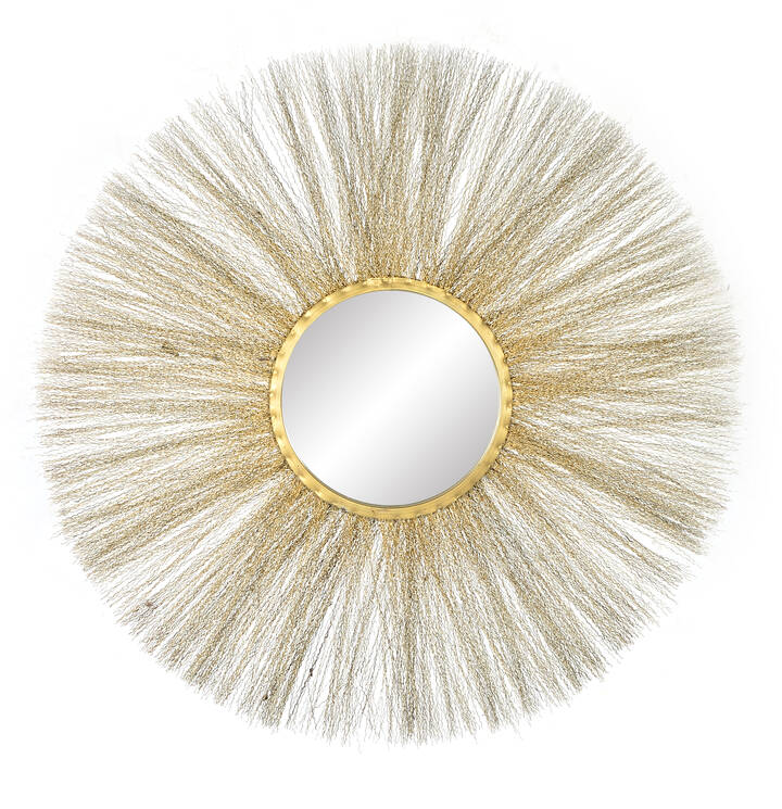 PRODUZIONE ITALIANA - Grande specchiera  in fili ferro ritorto e ottonato 