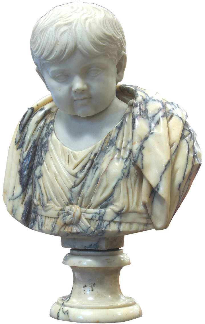 SCULTORE NON IDENTIFICATO - 'Busto di bimbo romano antico'