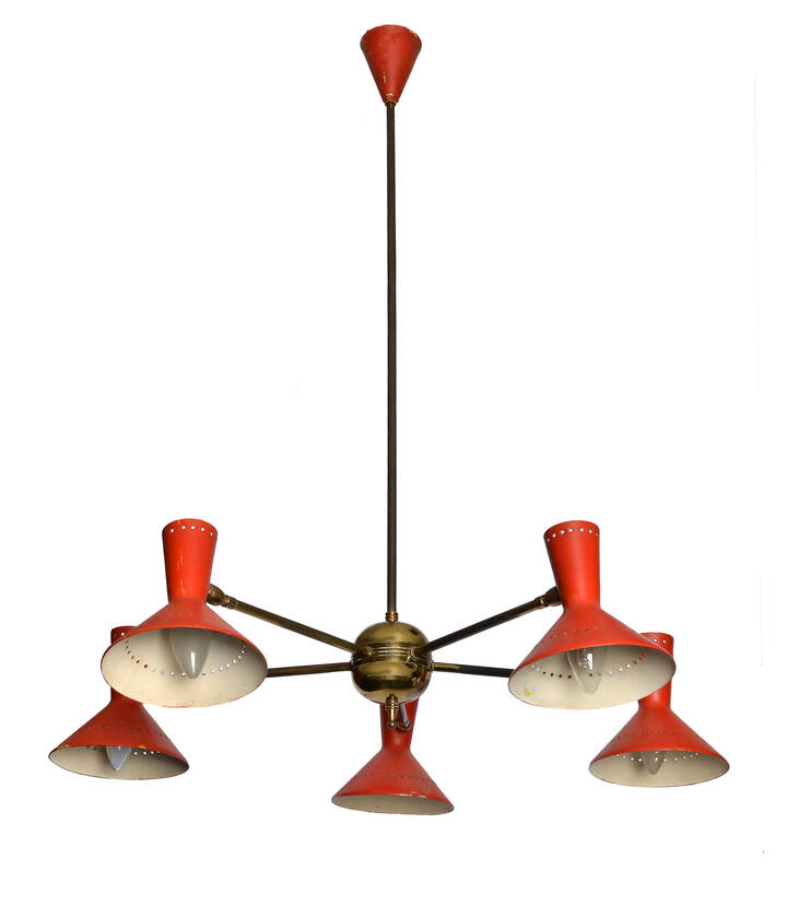 STILNOVO - Lampada a sospensione con struttura in ottone,