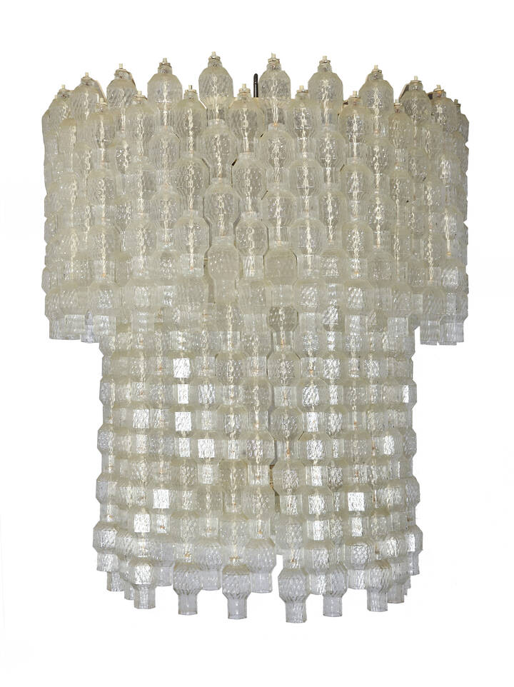 ARCHIMEDE SEGUSO - Lampadario composto da elementi in vetro 