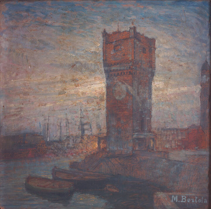 MARIO BERTOLA - 'Torre sul porto' anni '910