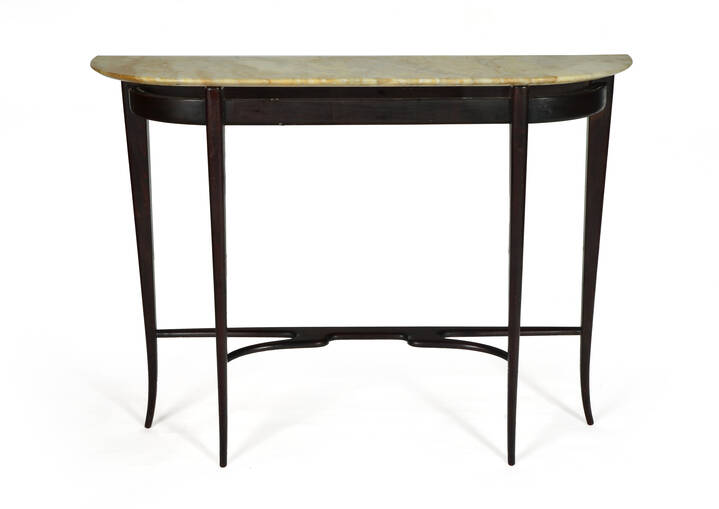 PRODUZIONE ITALIANA - Console in legno laccato e piano in marmo