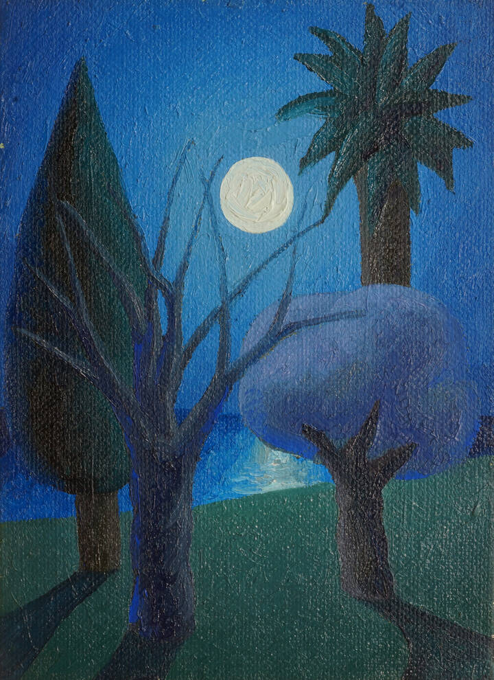 SALVO (Mangione Salvatore) - 'Paesaggio notturno' 1987