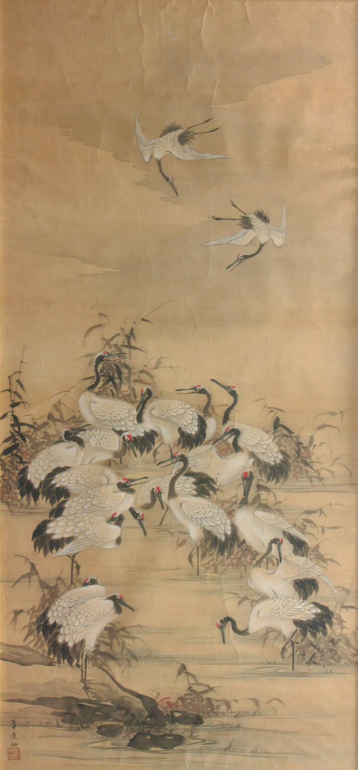 DIPINTO ORIENTALE - 'Cicogne'