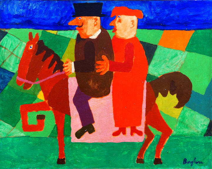 FRANZ BORGHESE - 'Coppia a cavallo' 1973