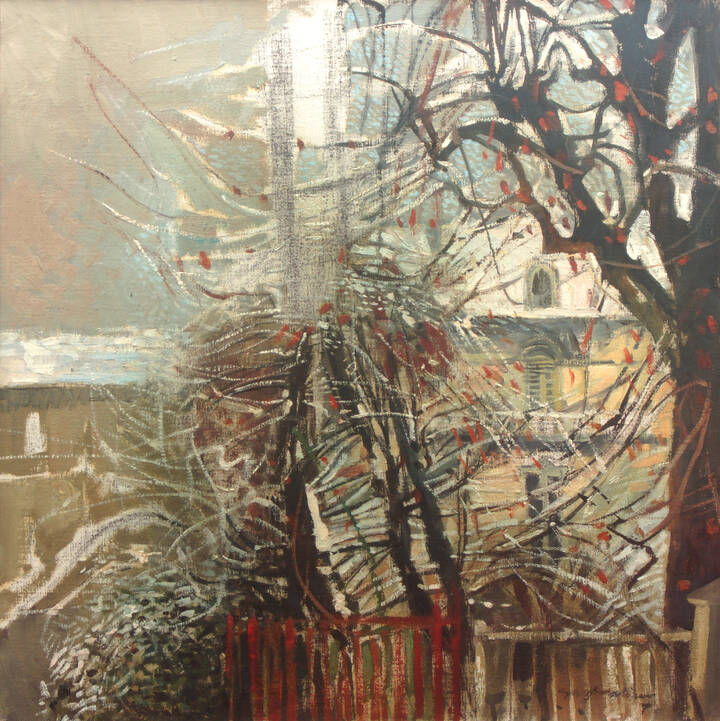 GIACOMO SOFFIANTINO - 'Scorcio invernale di Torino dallo studio del pittore'<br>primi anni '970