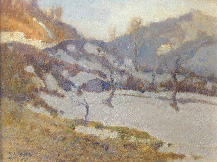 ROBERTO LEONE - 'Paesaggio innevato' 1957
