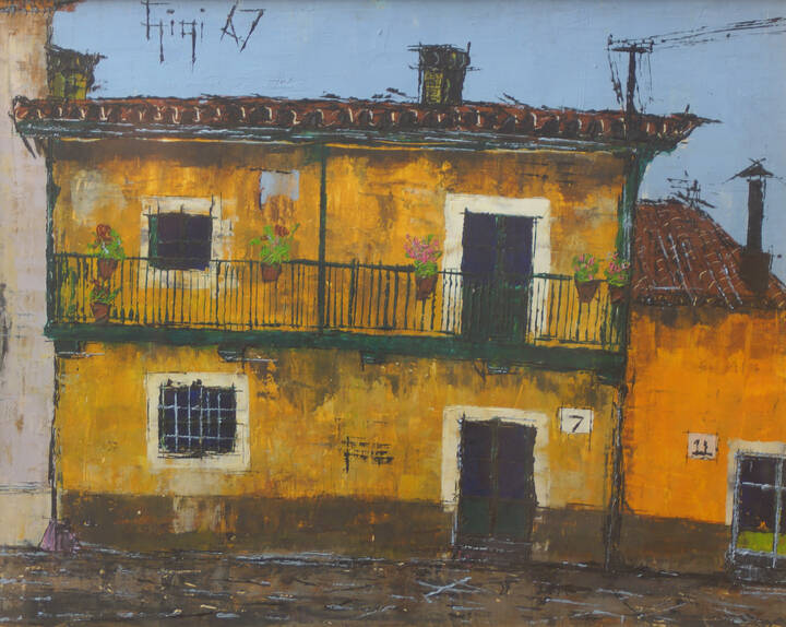 PITTORE ANONIMO - 'Facciata di edificio'