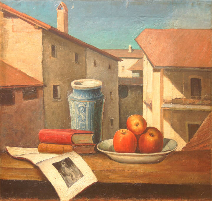 PITTORE ANONIMO DEL XX SECOLO - 'Natura morta con mele'