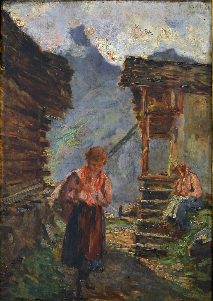 BAZZARO LEONARDO (Attribuito) - 'Sentiero in montagna'