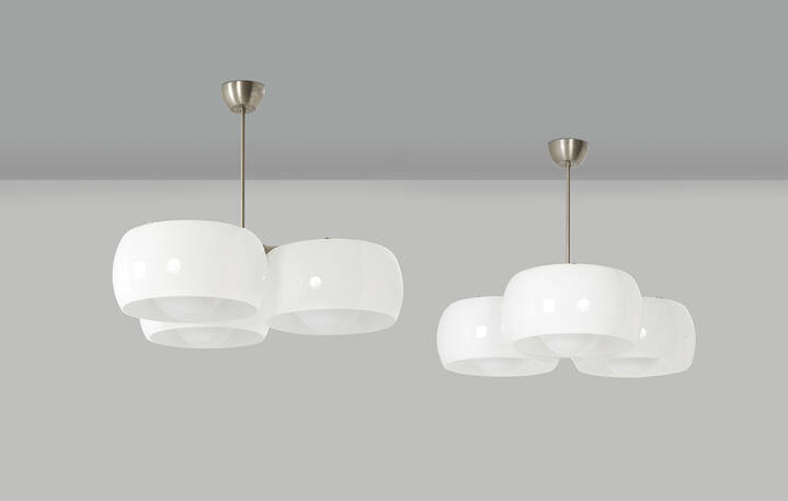 VICO MAGISTRETTI - Coppia di lampade a sospensione mod. Triclinio