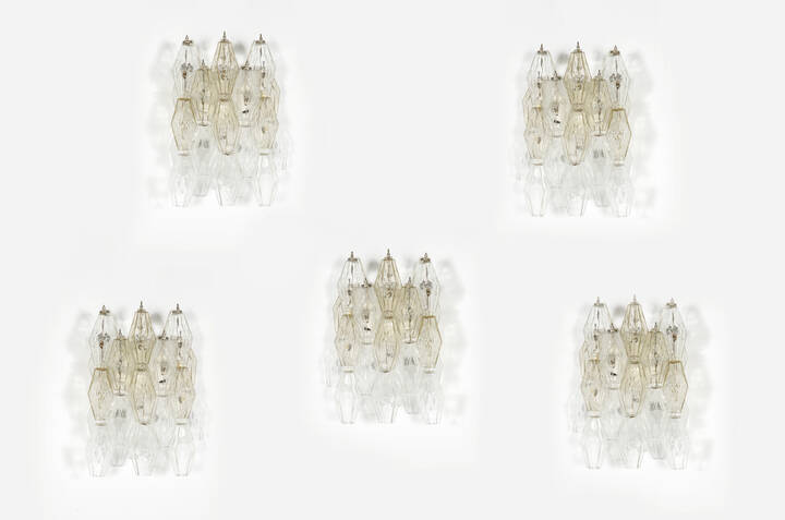 VENINI - Cinque appliques della serie 'poliedri'